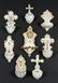 8 Gilt White Porcelain Holy Water Fonts