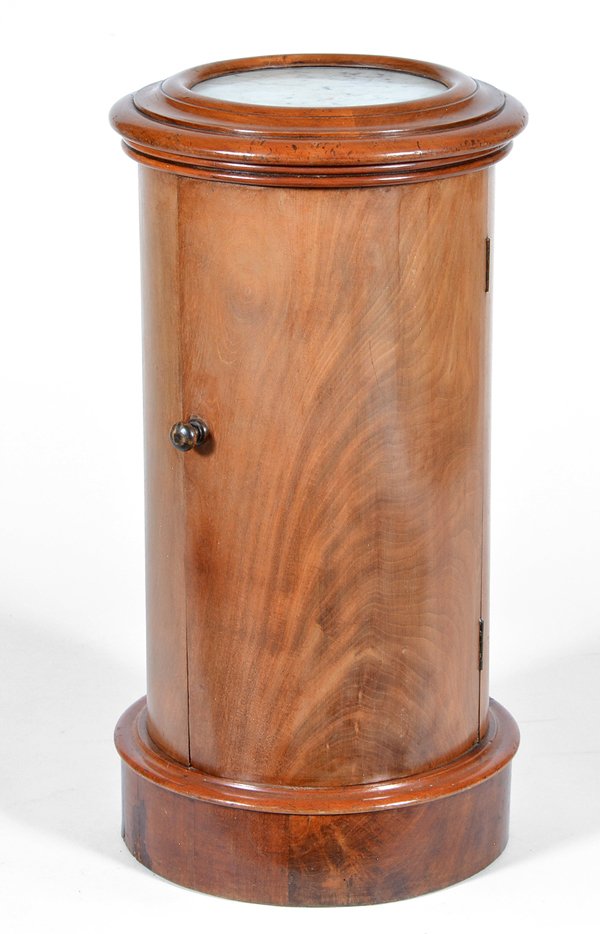 Victorian mahogany round commode with marble top, 19th (1 of 1)
