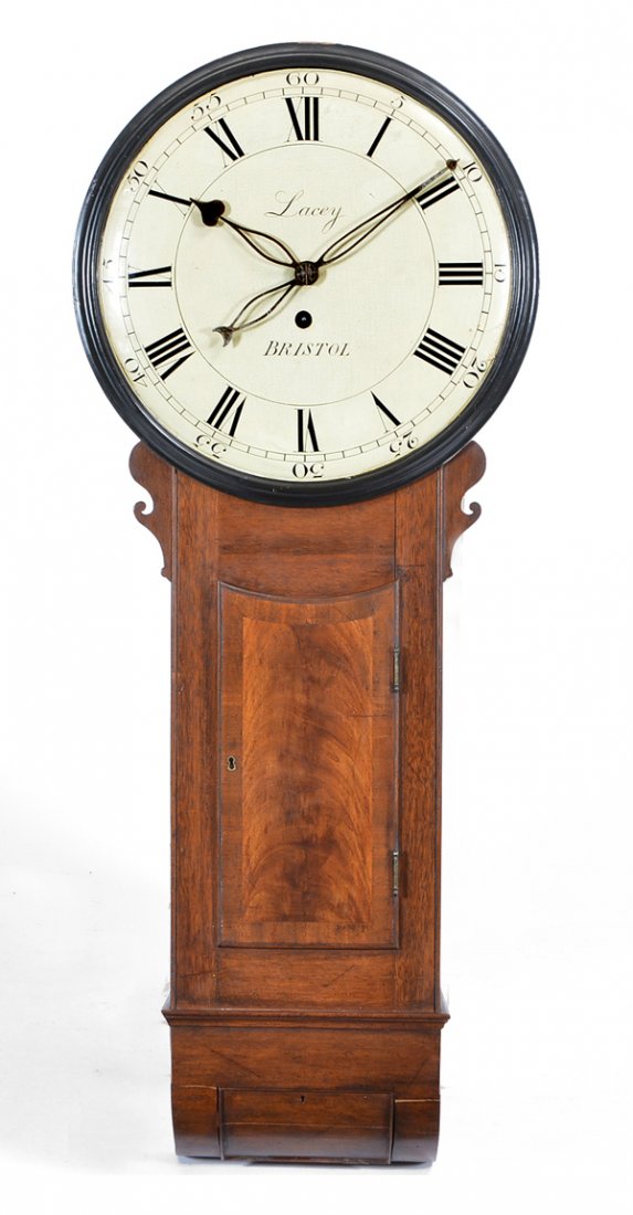Lacey, Bristol mahogany wall clock, 19th c (1 of 1)