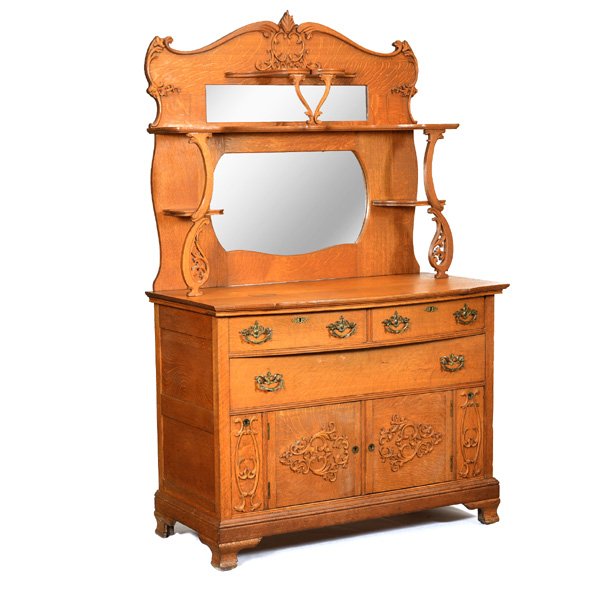 American Victorian Oak Sideboard (1 of 1)