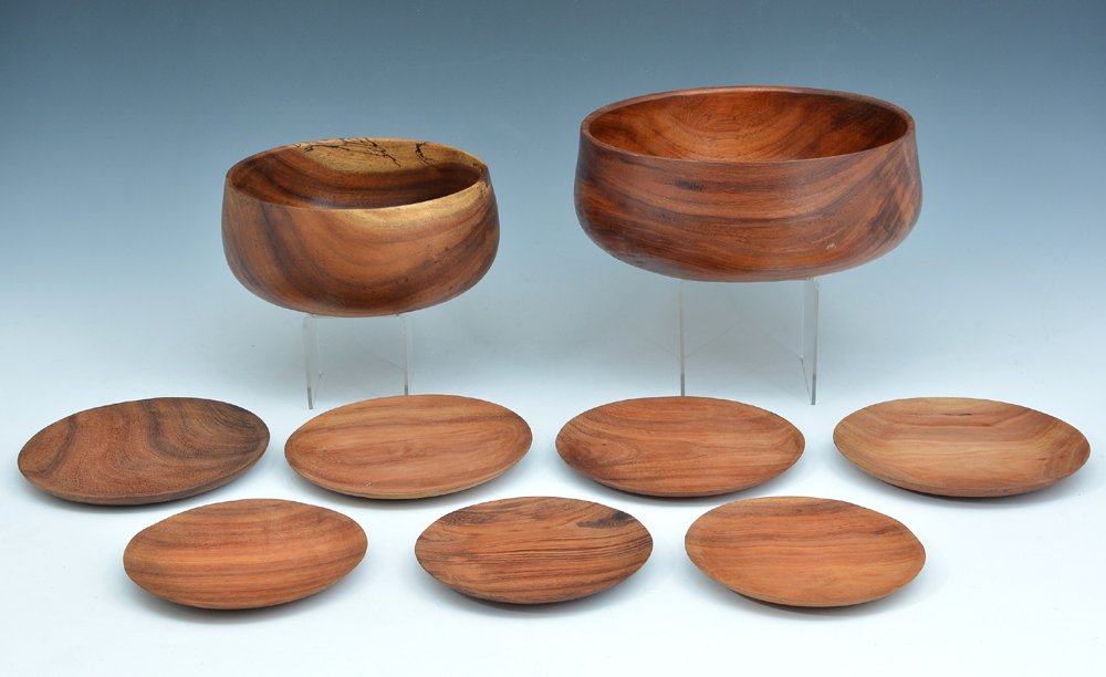 9 Hawaiian calabash koa bowls, Brantley Center (1 of 1)