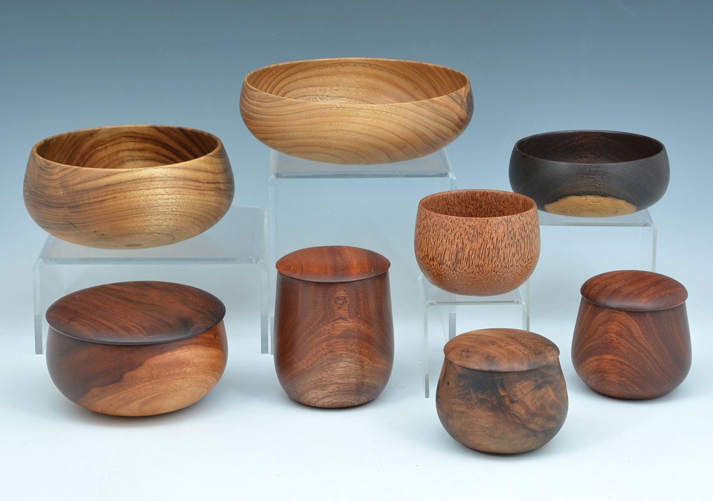 8 Hawaiian wood bowls by Dan DeLuz, various woods (1 of 1)