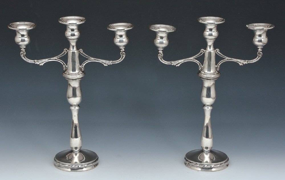 Pair of Towle sterling convertible candelabra (1 of 1)