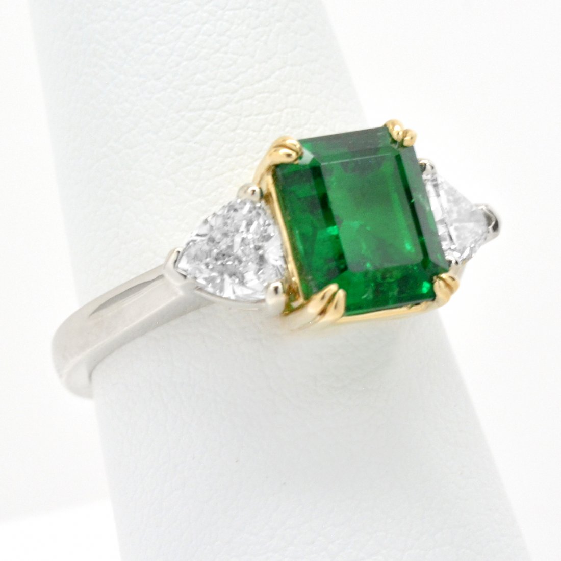 Emerald & Triangular-Cut Diamond Ring (1 of 1)