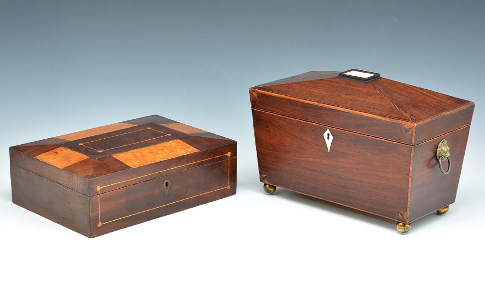 English tea caddy and a sewing box (1 of 2)