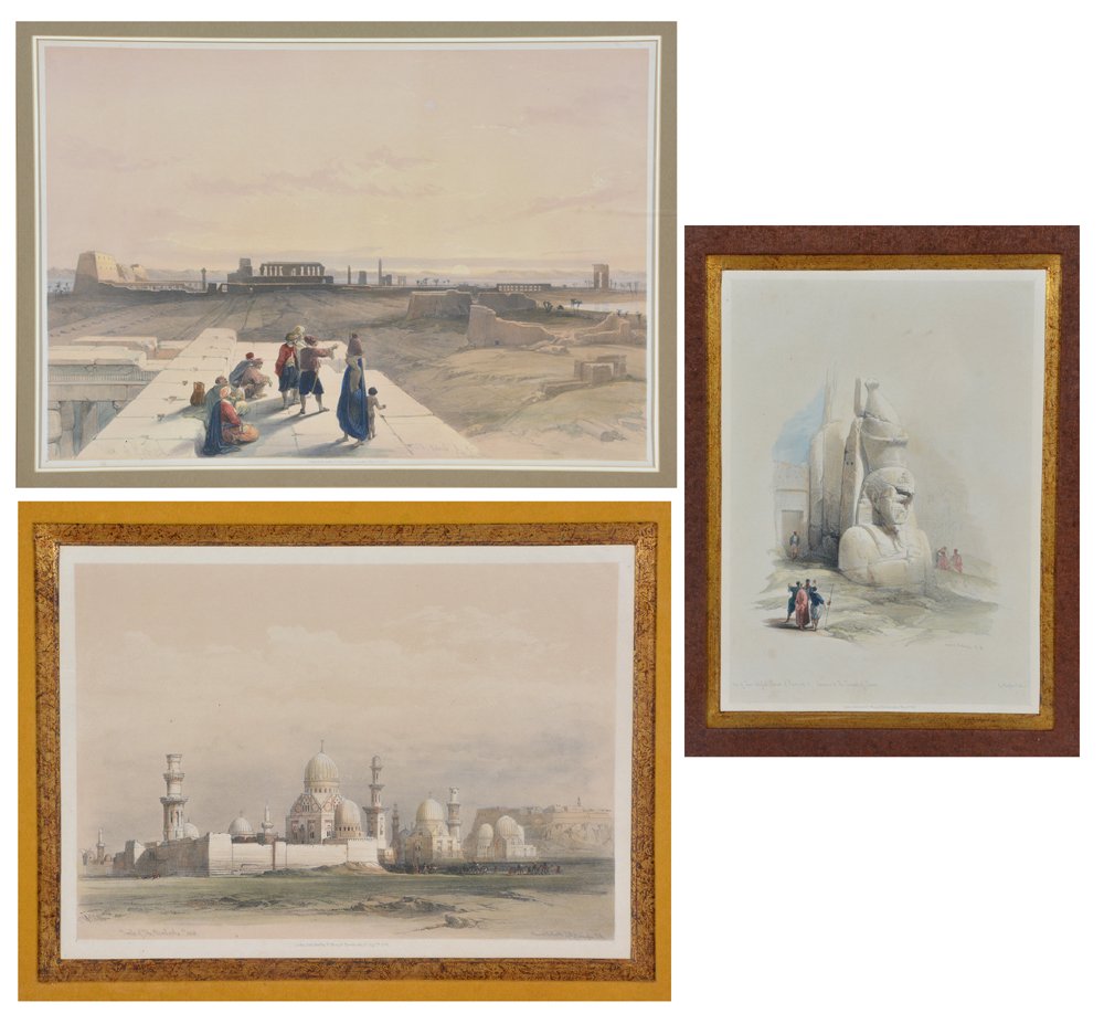 3 David Roberts lithographs, Egyptian Monuments (1 of 7)