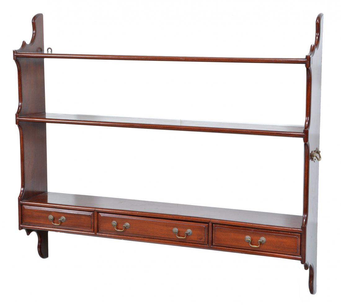 English mahogany Georgian style wall shelf, 19th c (1 of 1)