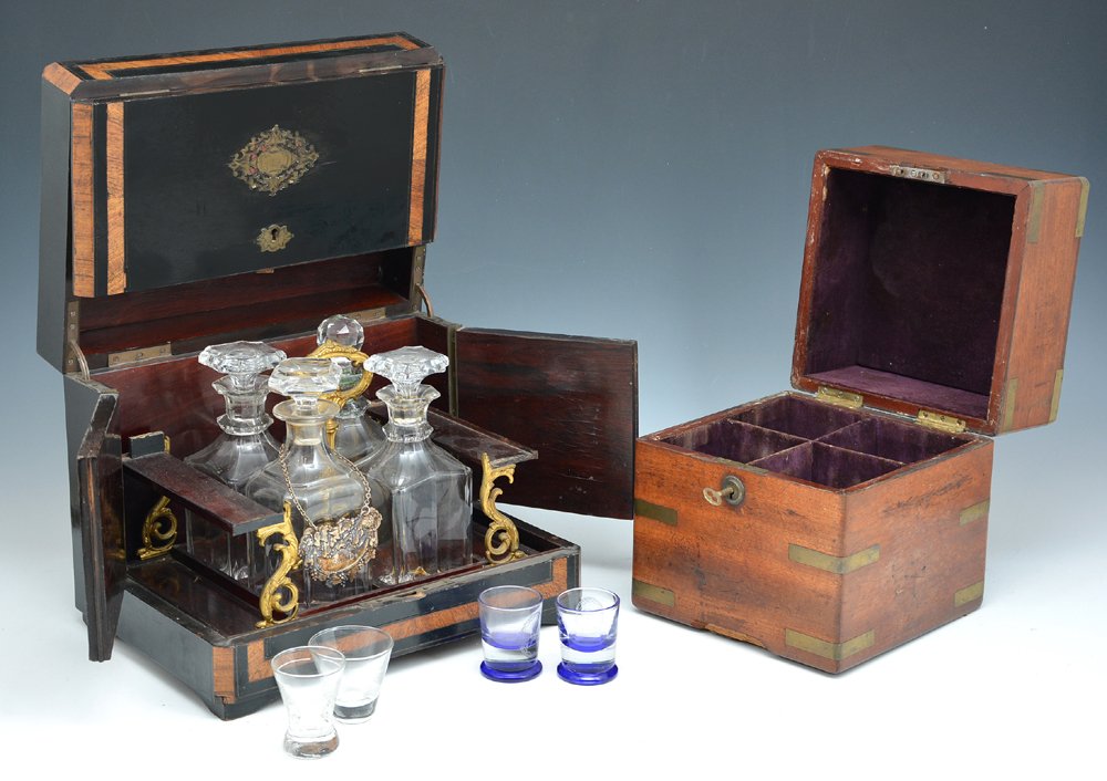 2 English tantaluses, 19th c (1 of 2)