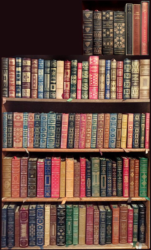 Leather bound library of books, appx 90 vols (1 of 1)