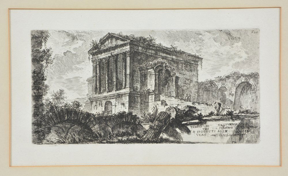Piranesi etching, "Temple of Clitumnus", 1748 (1 of 3)