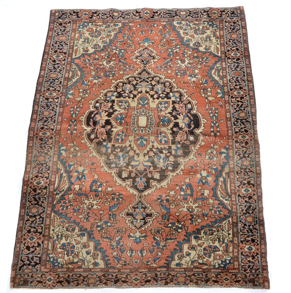 Persian scatter rug, 4' 8" x 3' 4" (1 of 2)
