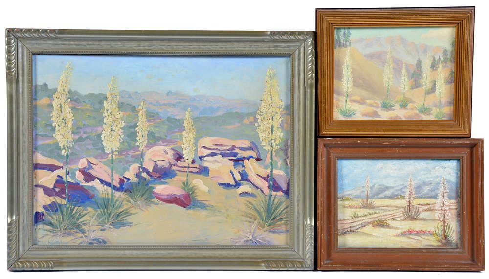 3 C W Nicholson, paintings, desert scenes (1 of 3)