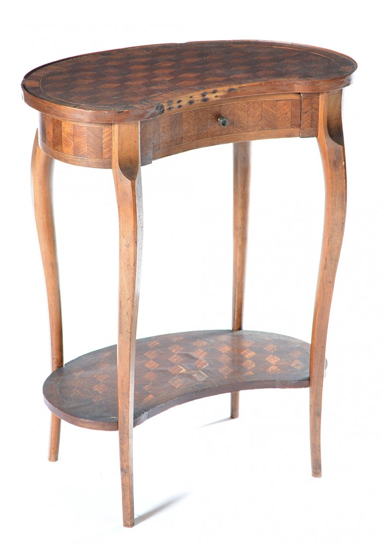 French kidney shape end table, 19th c (1 of 3)