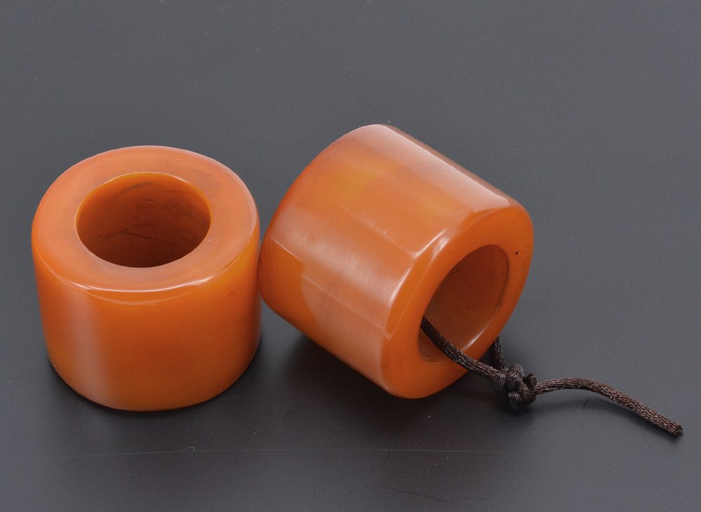 Two Carved Honey Amber Rings (1 of 1)
