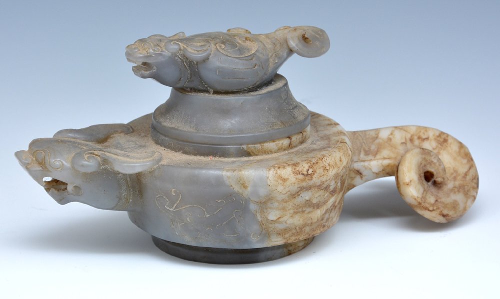 Qing dynasty lidded vessel,  10" (1 of 3)