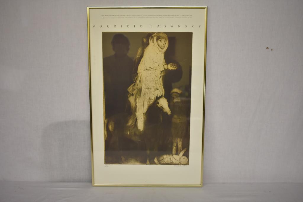 "Espna" by Mauricio Lasansky: Signed in pencil, 1956, and numbered 14/50. 31" x 20". Local pick up or shipping outsourced.