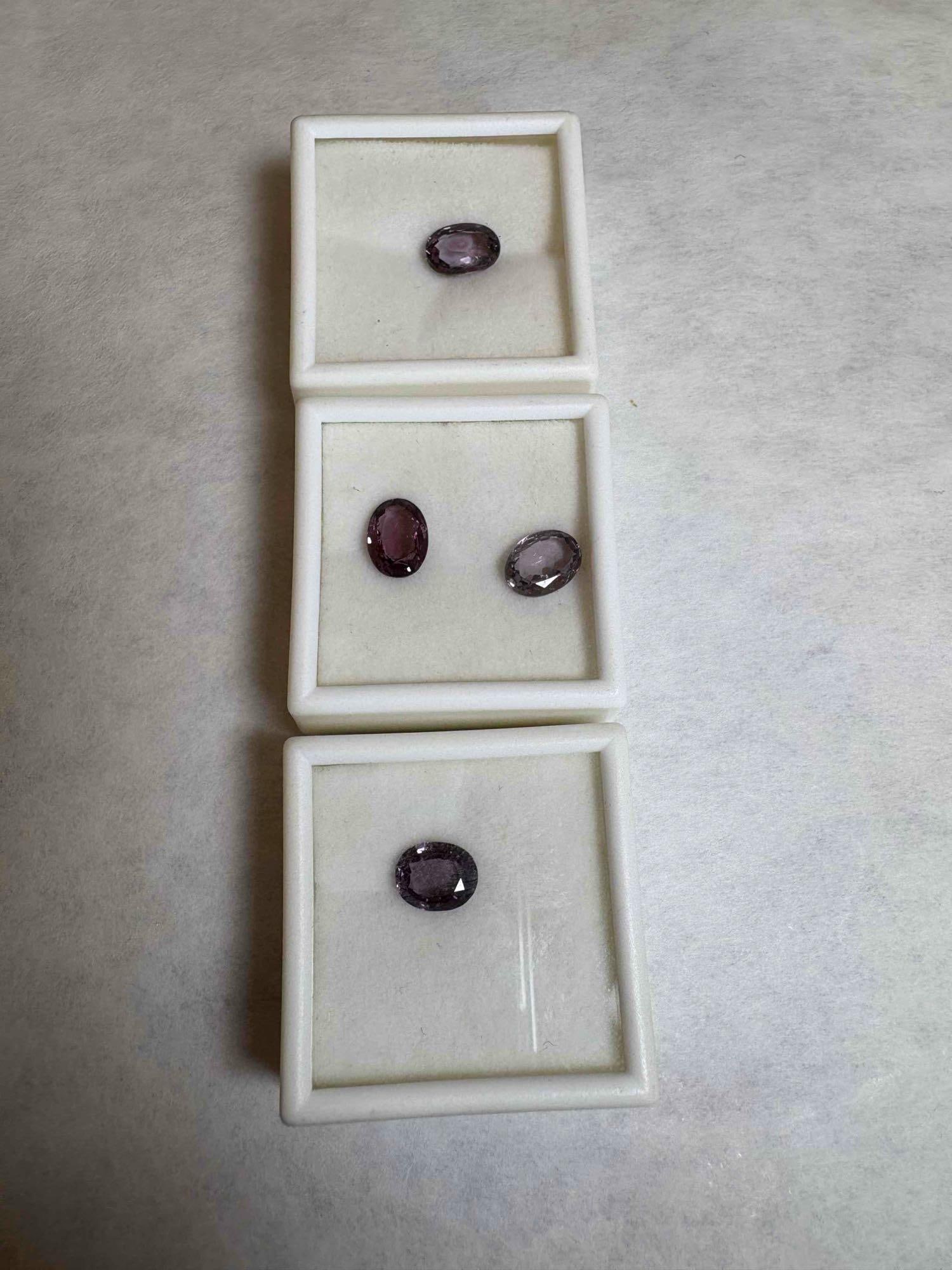 Loose Purple Spinel: 1.7CT 9x7mm Oval Cut, 2.37CT 10x7mm Oval Cut, & Set of 2.28CT 10x7mm Oval Cut:  