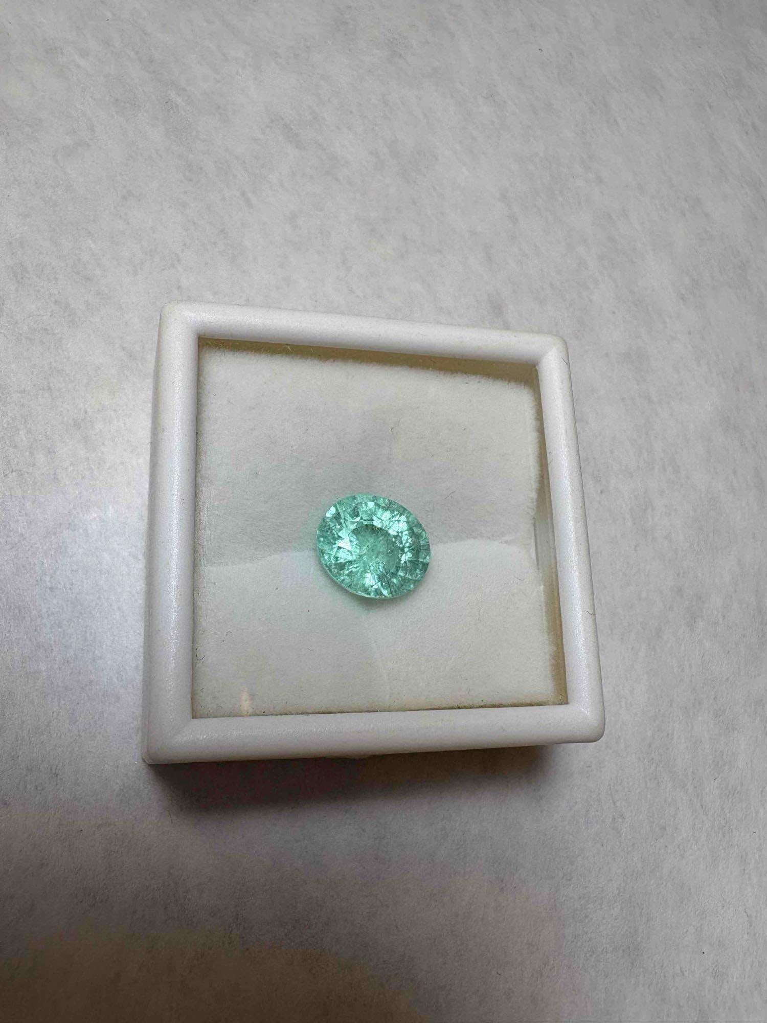 4.61CT 9x8mm Green Mozambique Cuprian Tourmaline Oval Cut (1 of 1)