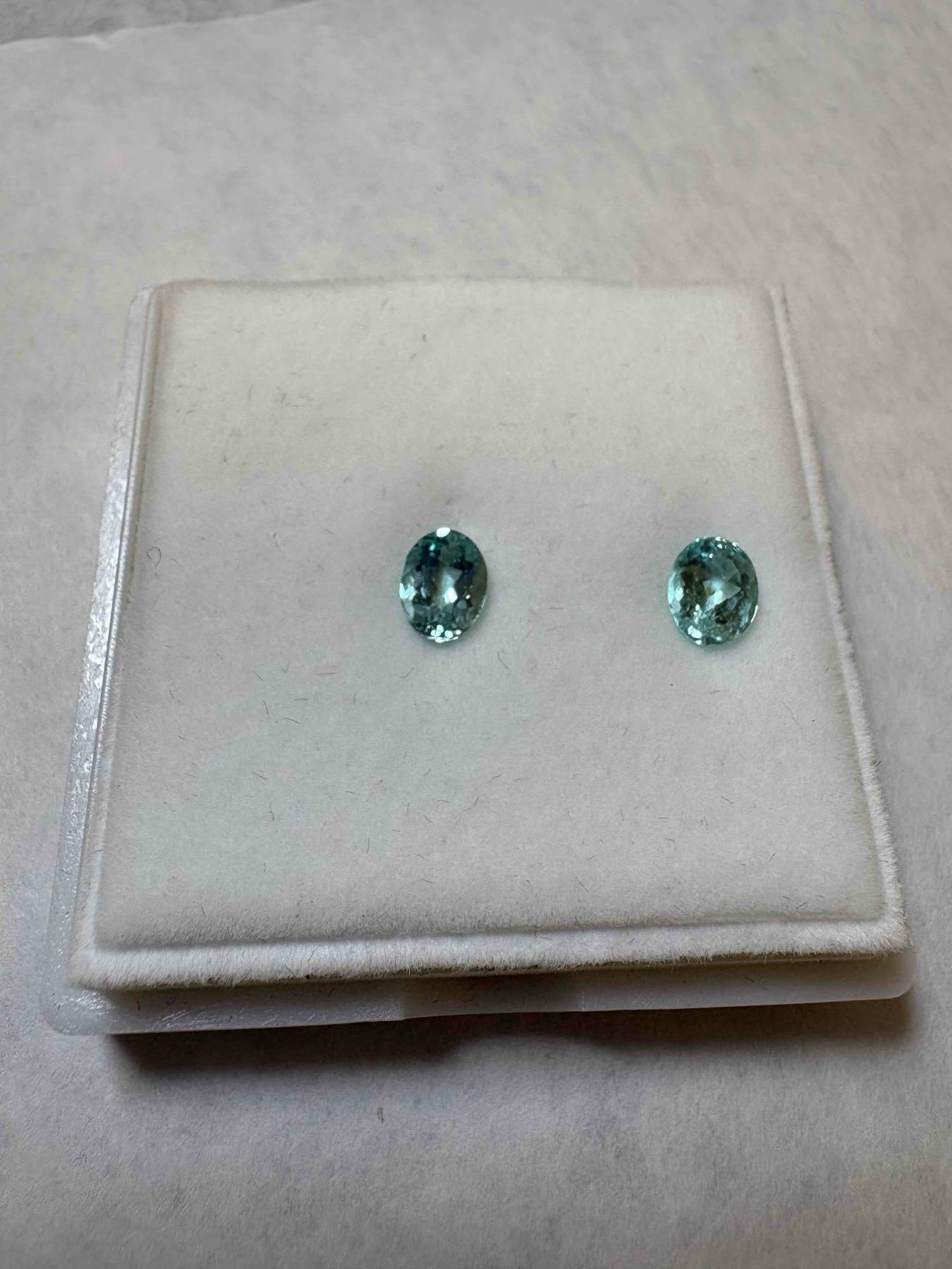 Set .89CT Copper Bearing Tourmaline Oval Cut:  
