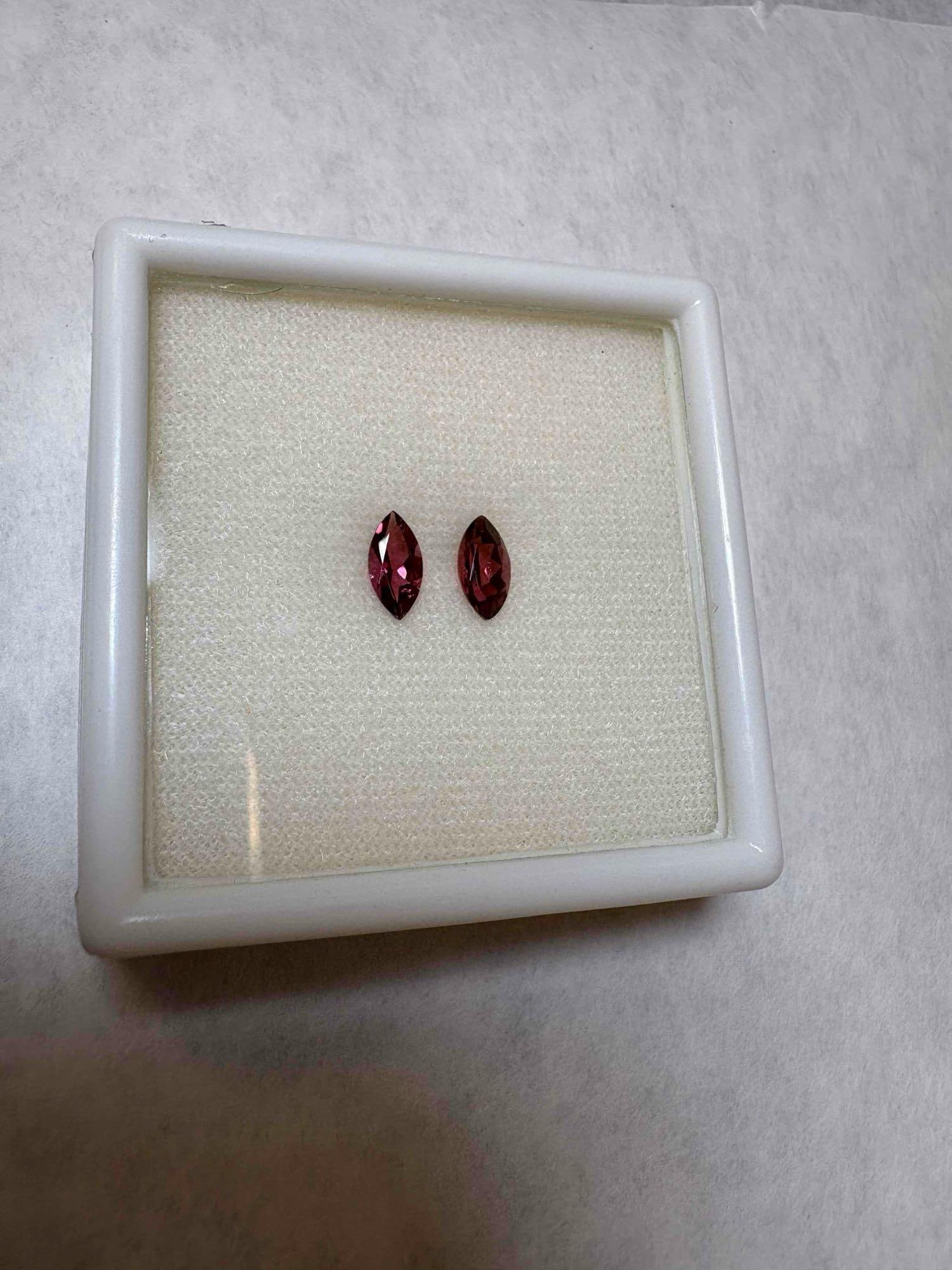Set of .84 Pink Tourmalines 8x4mm:  