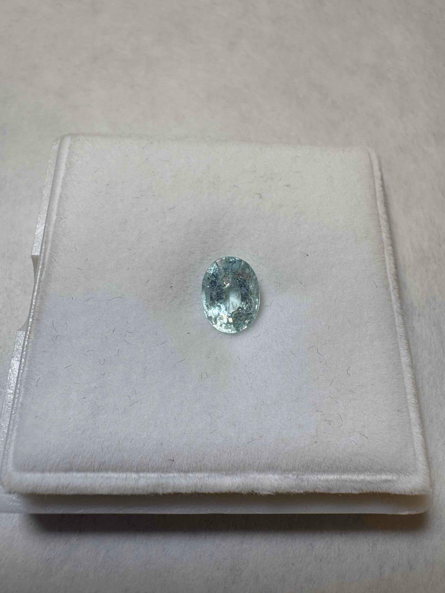 1.97CT Mozambique Paraiba Tourmaline Oval Cut 9x6.9x5mm: 1.97CT Mozambique Paraiba Tourmaline Oval Cut 9x6.9x5mm Appraisal NOT completed by Cady Auction. Consignor supplied appraisal paperwork with an assumed value of $4,925.00