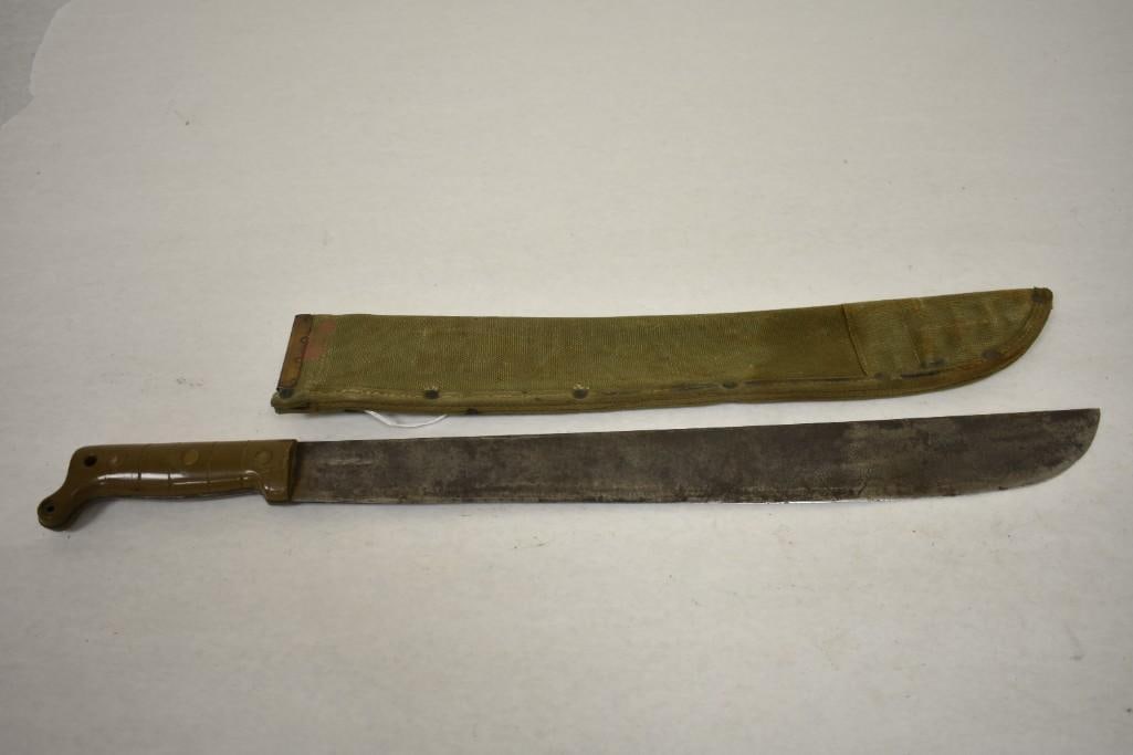 WW2 U.S. 1945 True Temper Machete w Scabbard: WW2 U.S. 1945 True Temper Machete w Scabbard