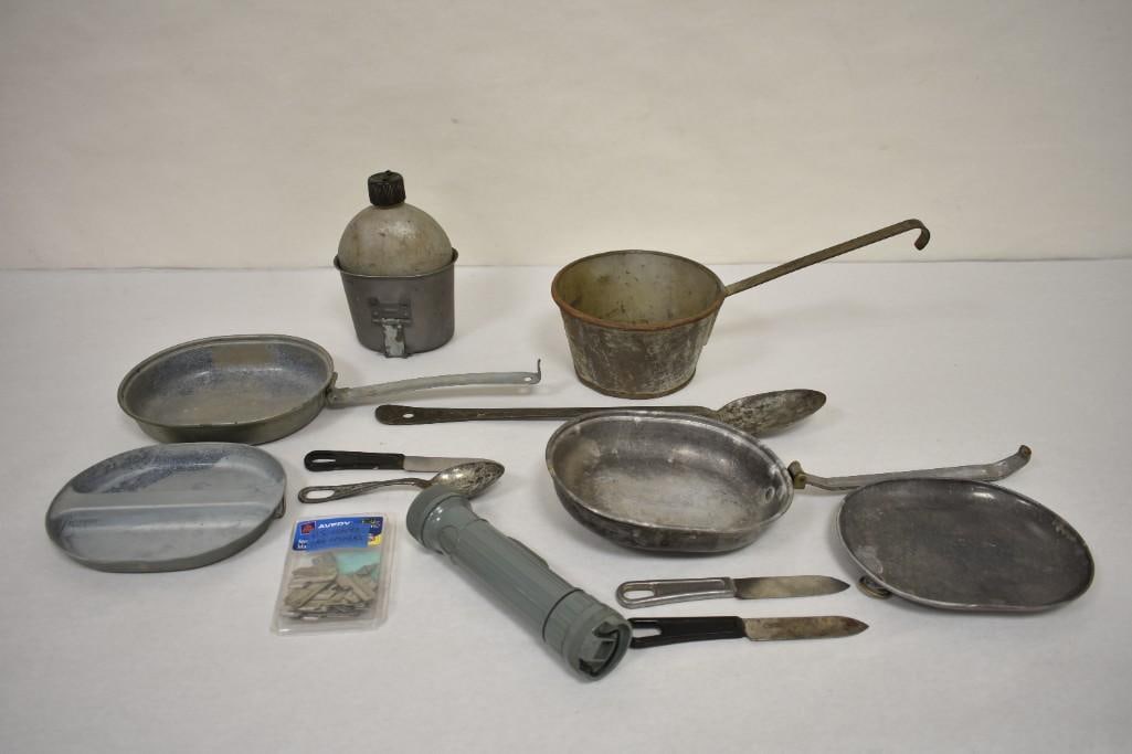Assorted WW1 & WW2 Military Memorabilia-Mess Kits, Canteen, Pot, and more (1 of 20)