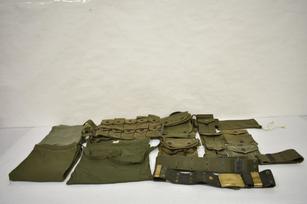 Assorted U.S. Military WW2 Ammo Pouches, Belts, Bags, and more (1 of 20)