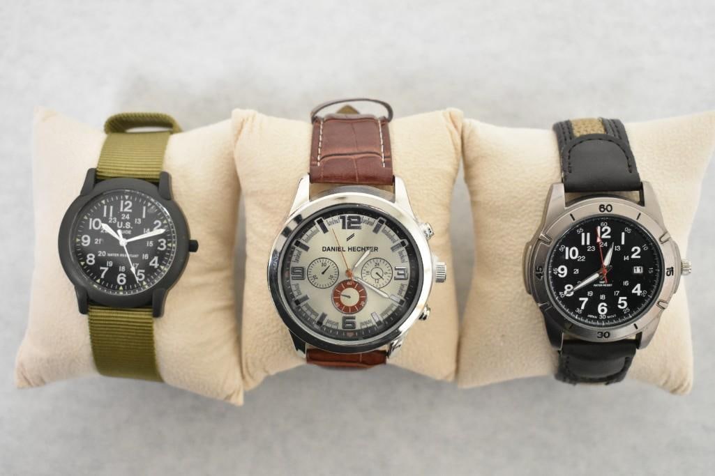 Lo of 3 Wrist Watches- U.S. Guide Quartz & Daniel Hechter (1 of 13)