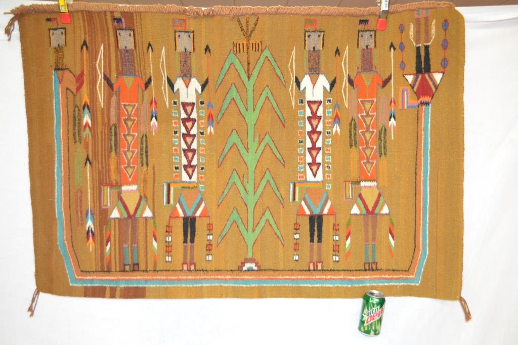 Native American Indian Navajo Woven Pictoral Rug (1 of 10)