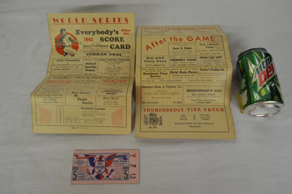 1943 Baseball World Series Score Card & Ticket (1 of 10)