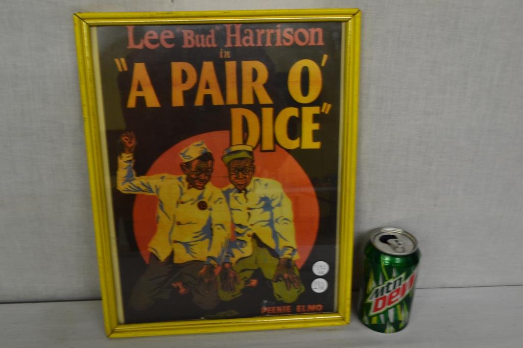 Black Americana Framed A Pair O' Dice Print: Lee Bud Harrison & Peenie Elmo.15.5" x 11.75"