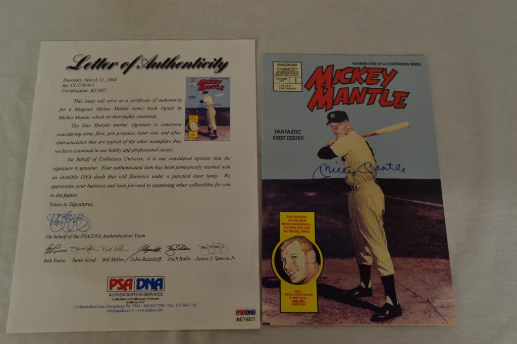 Mickey Mantle Autographed Comic Issue #1 w/COA (1 of 8)