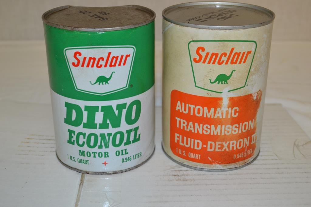 2 Vintage Cans Sinclair Oil & Transmission Fluid (1 of 3)