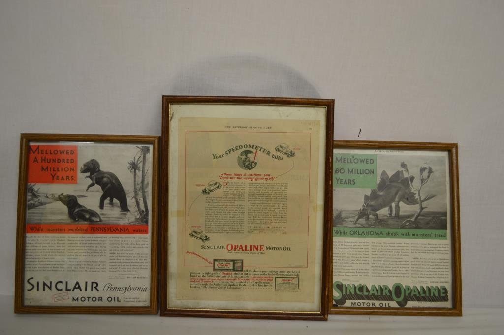 3 Framed Sinclair Advertising Pieces (1 of 9)