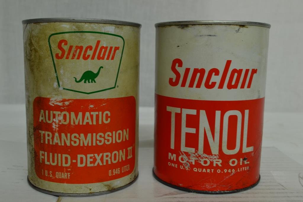 2 Vintage Cans Sinclair Oil & Transmission Fluid (1 of 4)