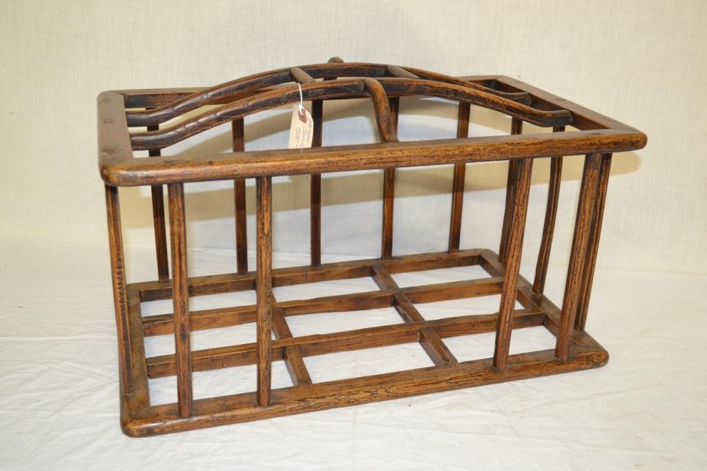 Antique Wooden Chinese Cat Carrier or Cage: Mortise & Tenon construction. 21" x 12.5" x 12.5". Original purchased for $1000.