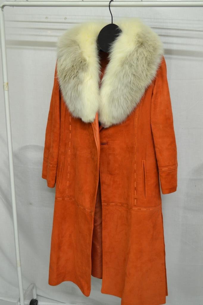 Vintage Orange Suede & Fur Coat (1 of 9)