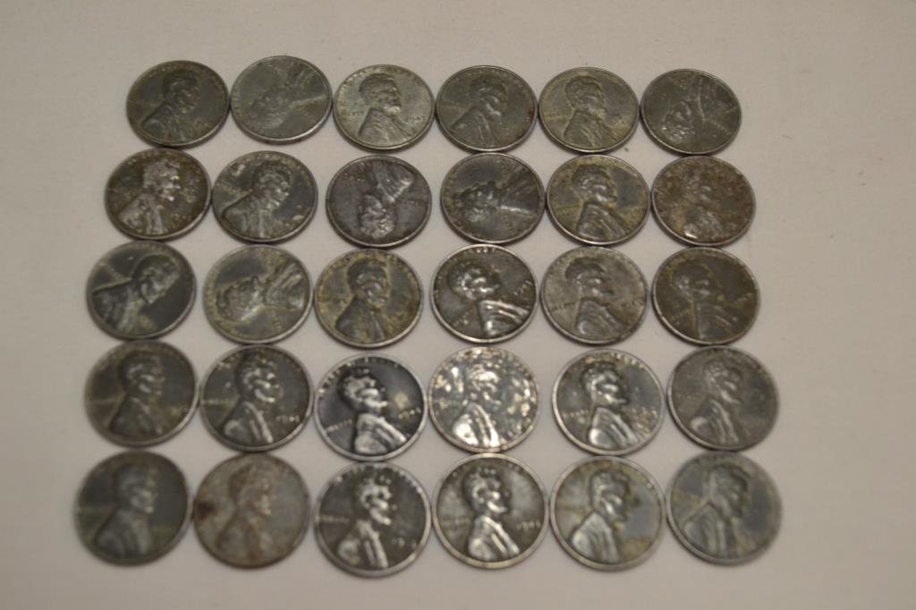 Coins. 30 Steel Wheat Cents: Coins. 30 Steel Wheat Cents
