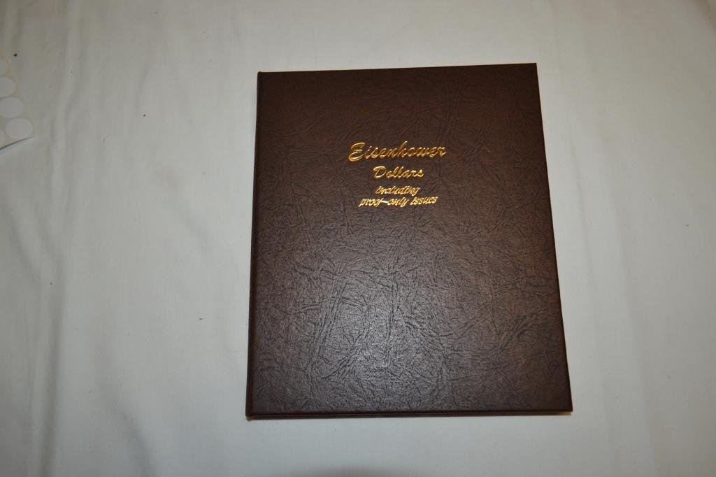 Coins. Book of 32 Eisenhower Dollars Some Proof: Some silver