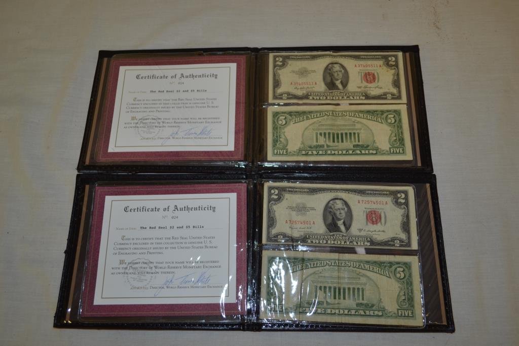 Currency. 2 Red Seal Curency Sets (1 of 10)