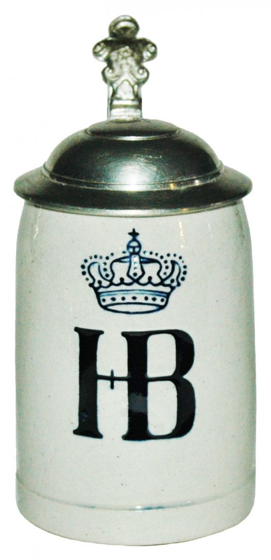 HB & Crown Stoneware 1/8L Stein (1 of 1)
