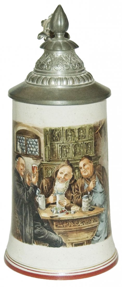 Drinking Monks Stoneware Stein w Martin Pauson Lid (1 of 1)