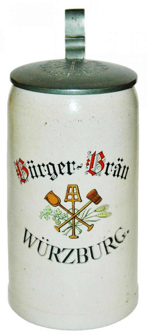 Burger Brau Wurzburg Brewery Stoneware Stein (1 of 1)