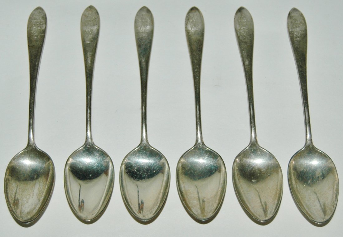 Gorham Sterling Silver 6 Teaspoon "Plain" Monogram 1933 (1 of 3)