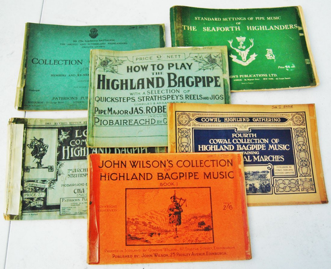 Early Lot of 6 Highland Bagpipe Music Instruction books (1 of 1)