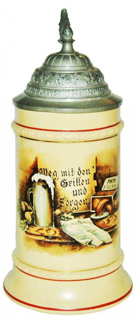Van Hauten Mettlach Stein w Sausage & Verse (1 of 1)