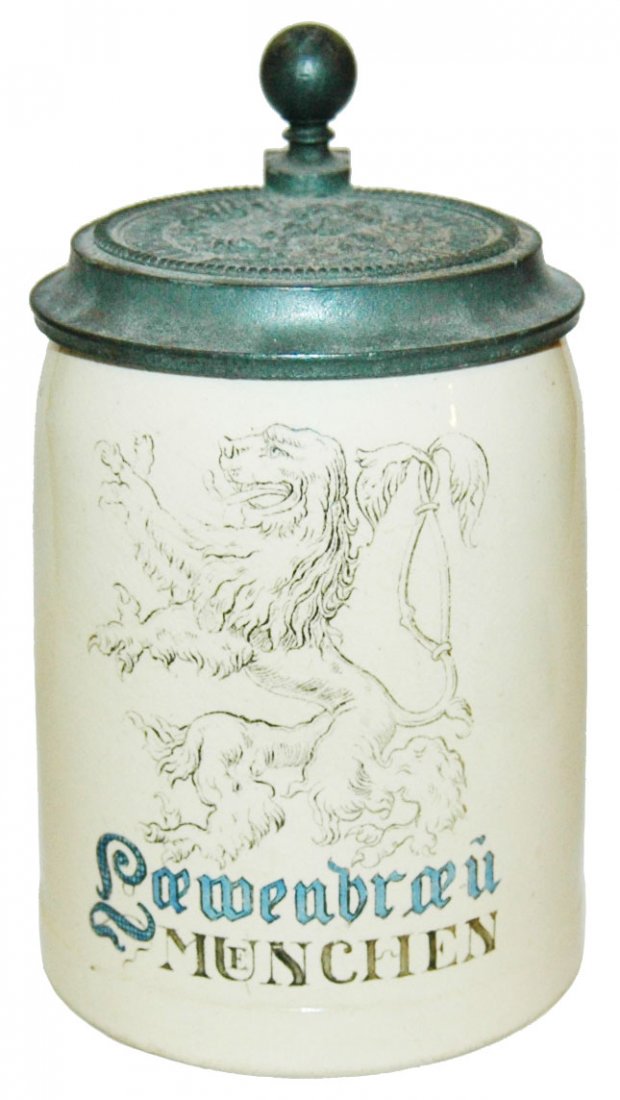 Lowenbrau Munchen Brewery Stein w Matched Lid (1 of 1)