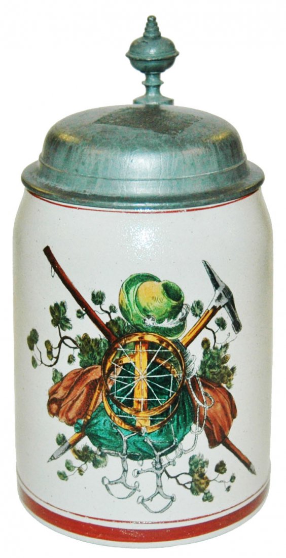 Alpine Climbing Gear Stoneware Stein: Stoneware POG 1/2L. Alpine climbing gear.
