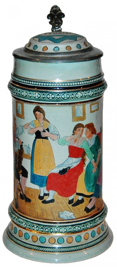 1L Tavern Barmaids and Hunters Stein w Inlay (1 of 1)